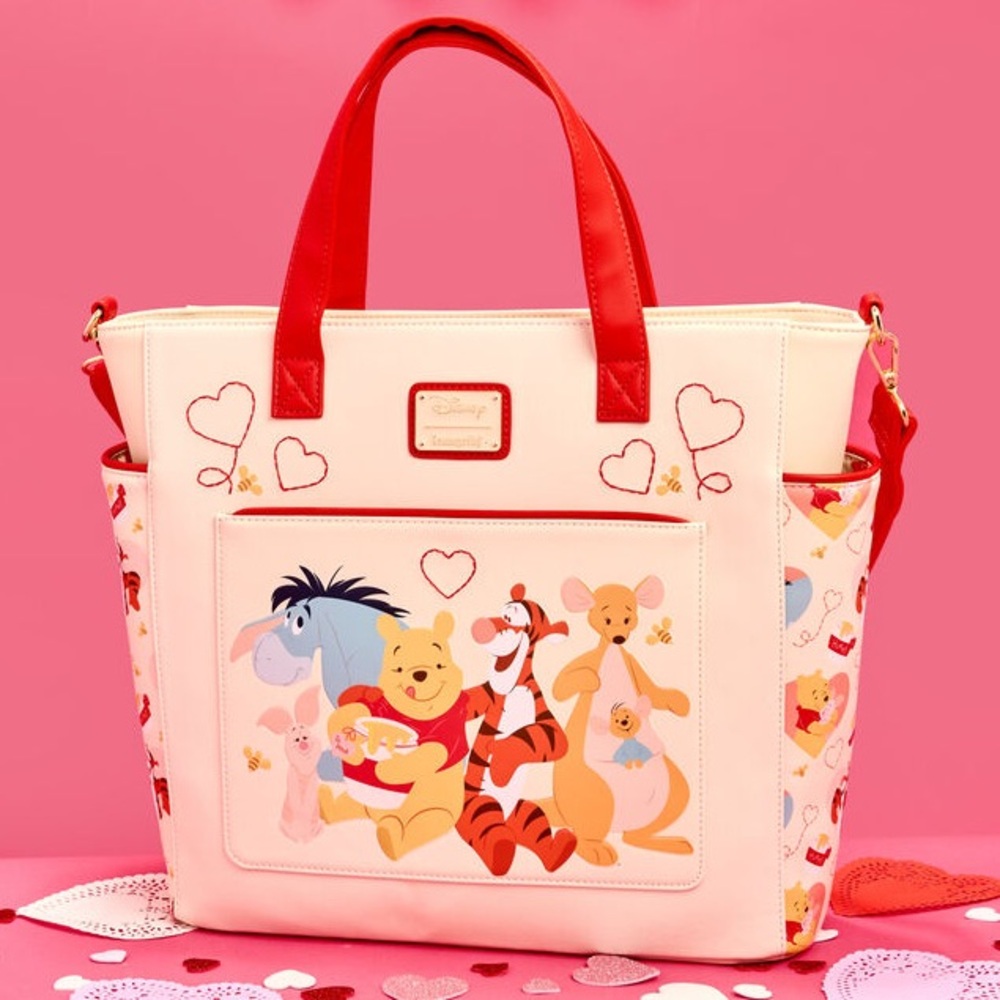 NWT Loungefly Red and Cream Winnie the Pooh Tote Bag